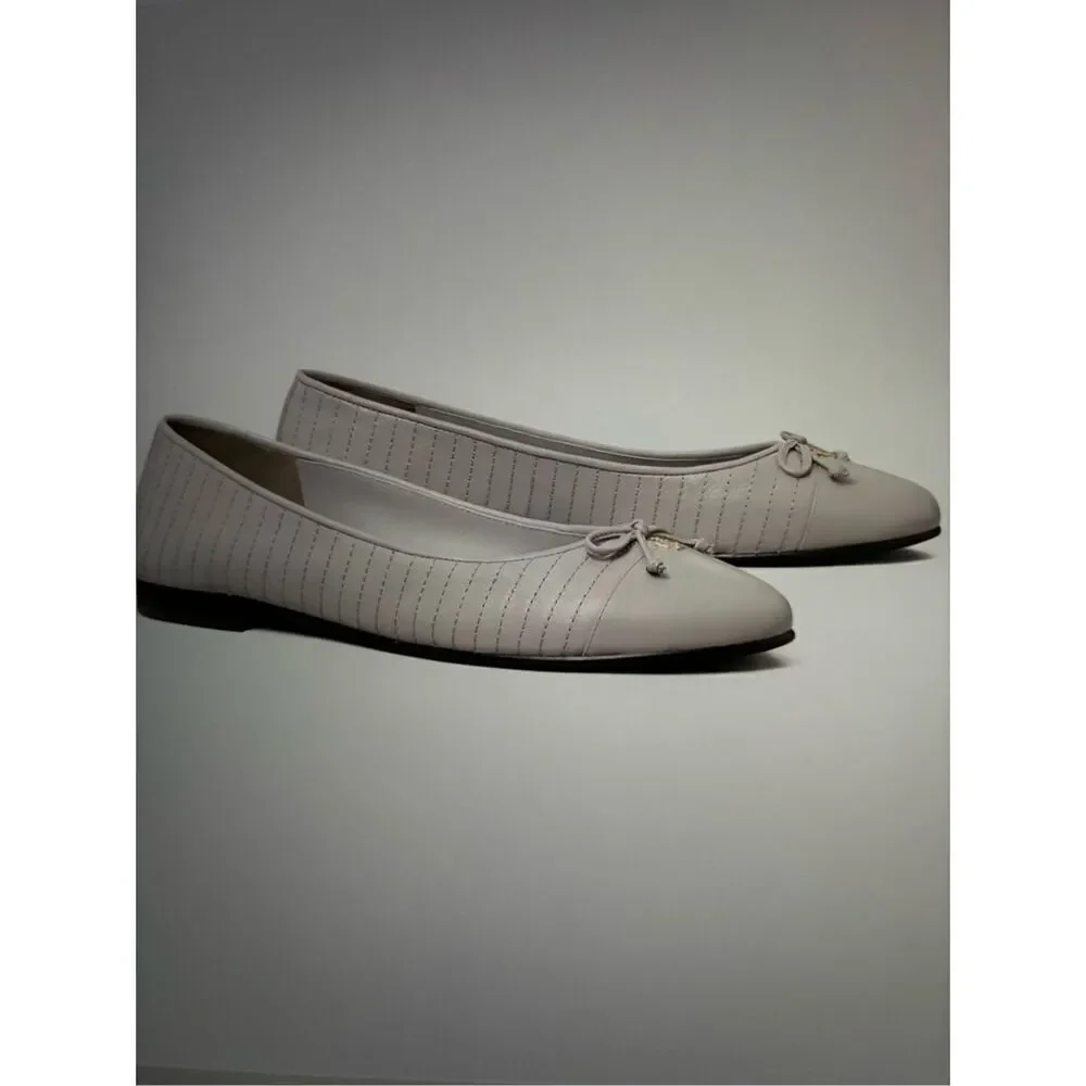 NWT Tory Burch Cap-Toe Quilted Ballet Flats